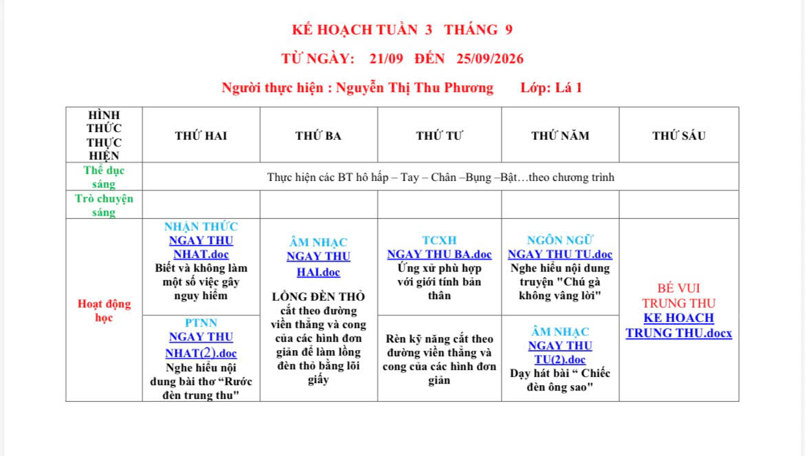 Kế hoạch Tuần 3 Tháng 9 Năm 2026 — ảnh 5/6