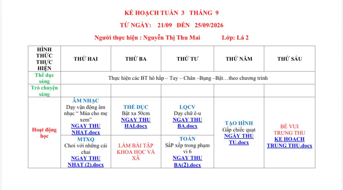 Kế hoạch Tuần 3 Tháng 9 Năm 2026 — ảnh 6/6