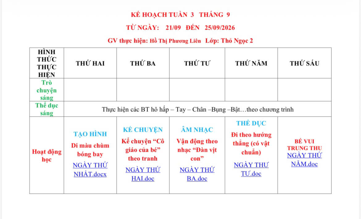 Kế hoạch Tuần 3 Tháng 9 Năm 2026 — ảnh 1/6